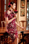 Camelia Qipao (Maroon)