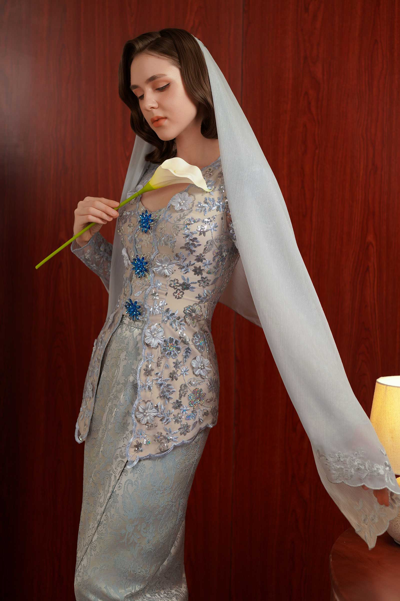 Sapphire Modern Kebaya Set (Blue)