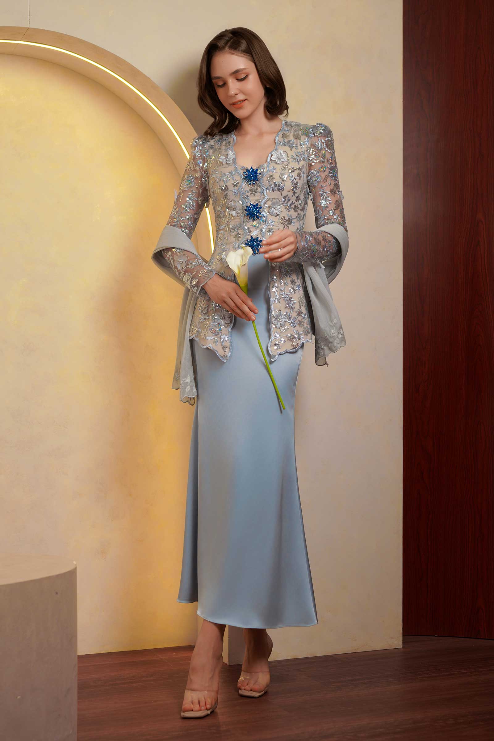 Sapphire Classic Kebaya Set (Blue)