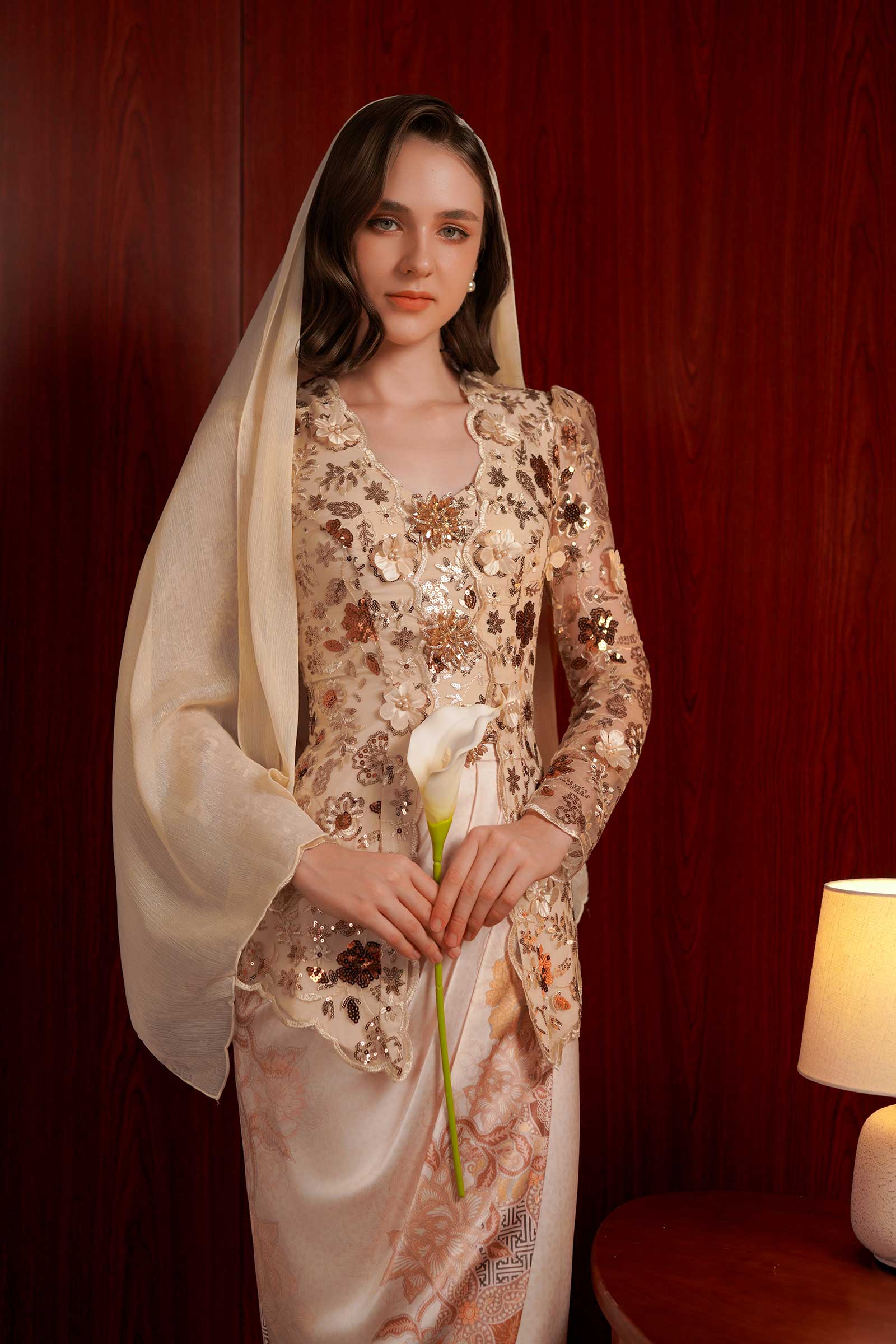 Sapphire Heritage Kebaya Set (Gold)