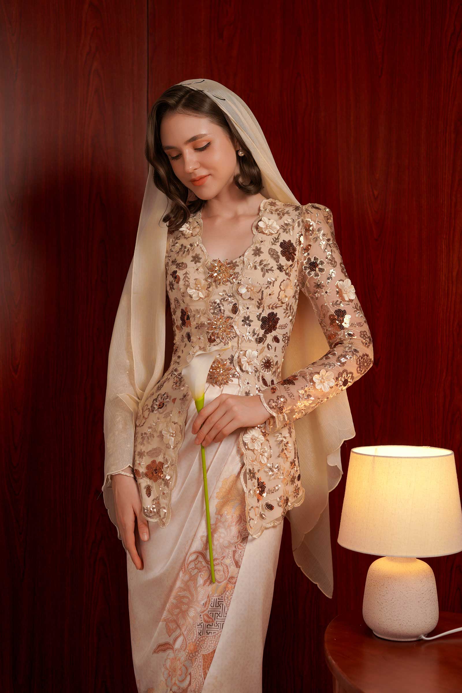 Sapphire Heritage Kebaya Set (Gold)