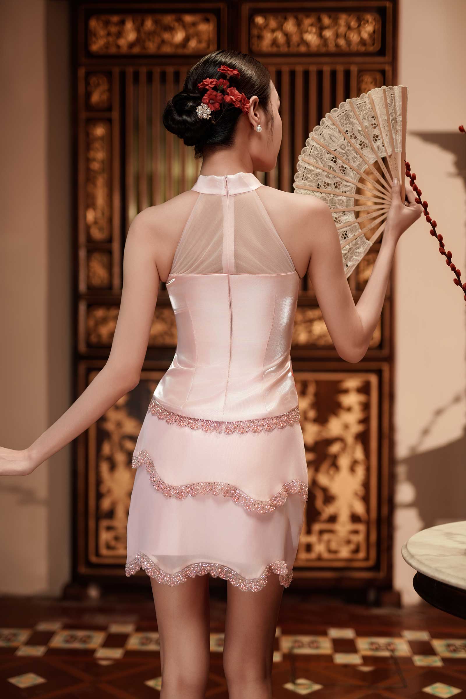 Roselia Whisper Qipao Top Only (Pink)