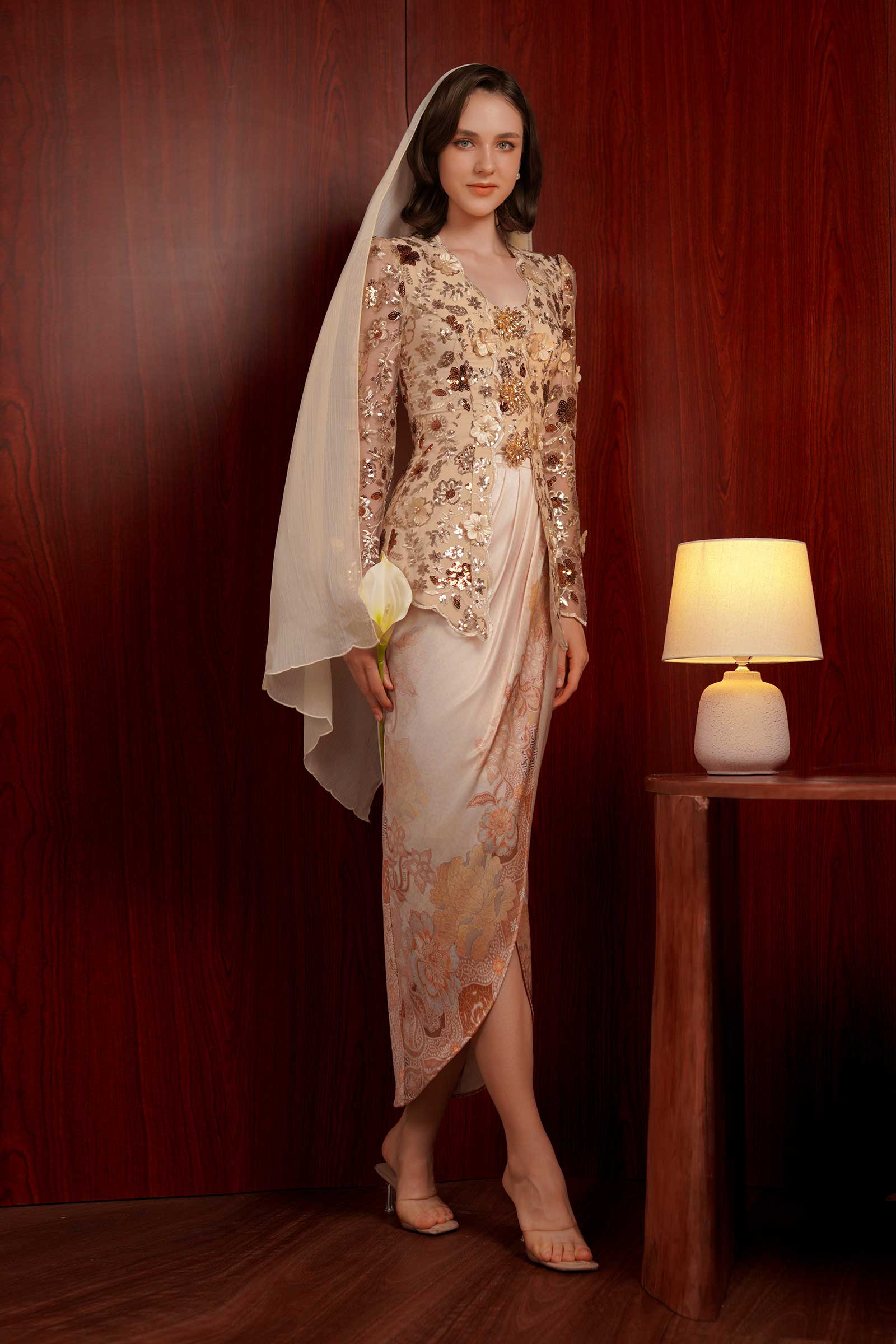 Sapphire Heritage Kebaya Set (Gold)