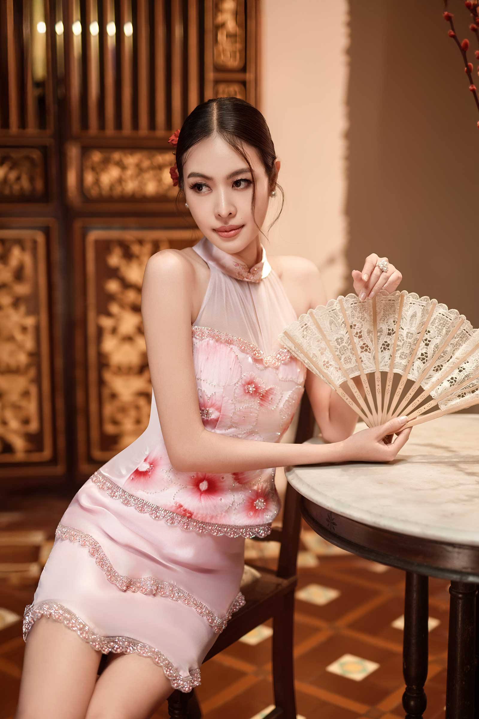 Roselia Whisper Qipao Skort Only (Pink)
