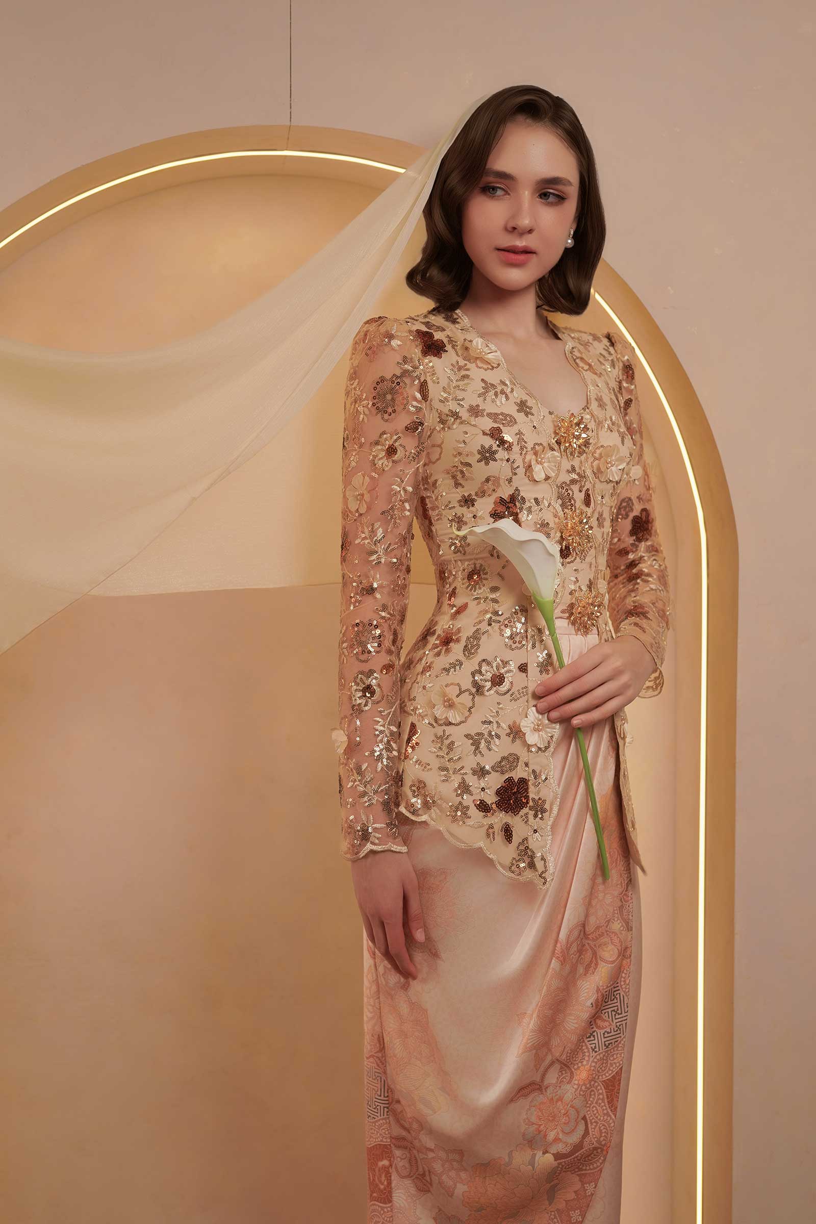 Sapphire Kebaya Top (Gold)