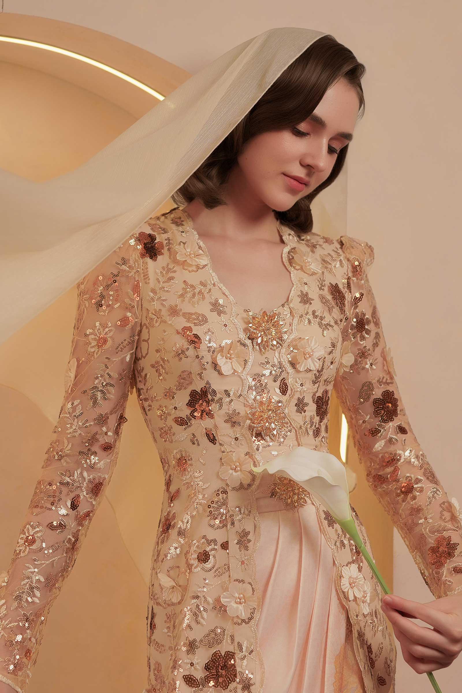 Sapphire Classic Kebaya Set (Gold)