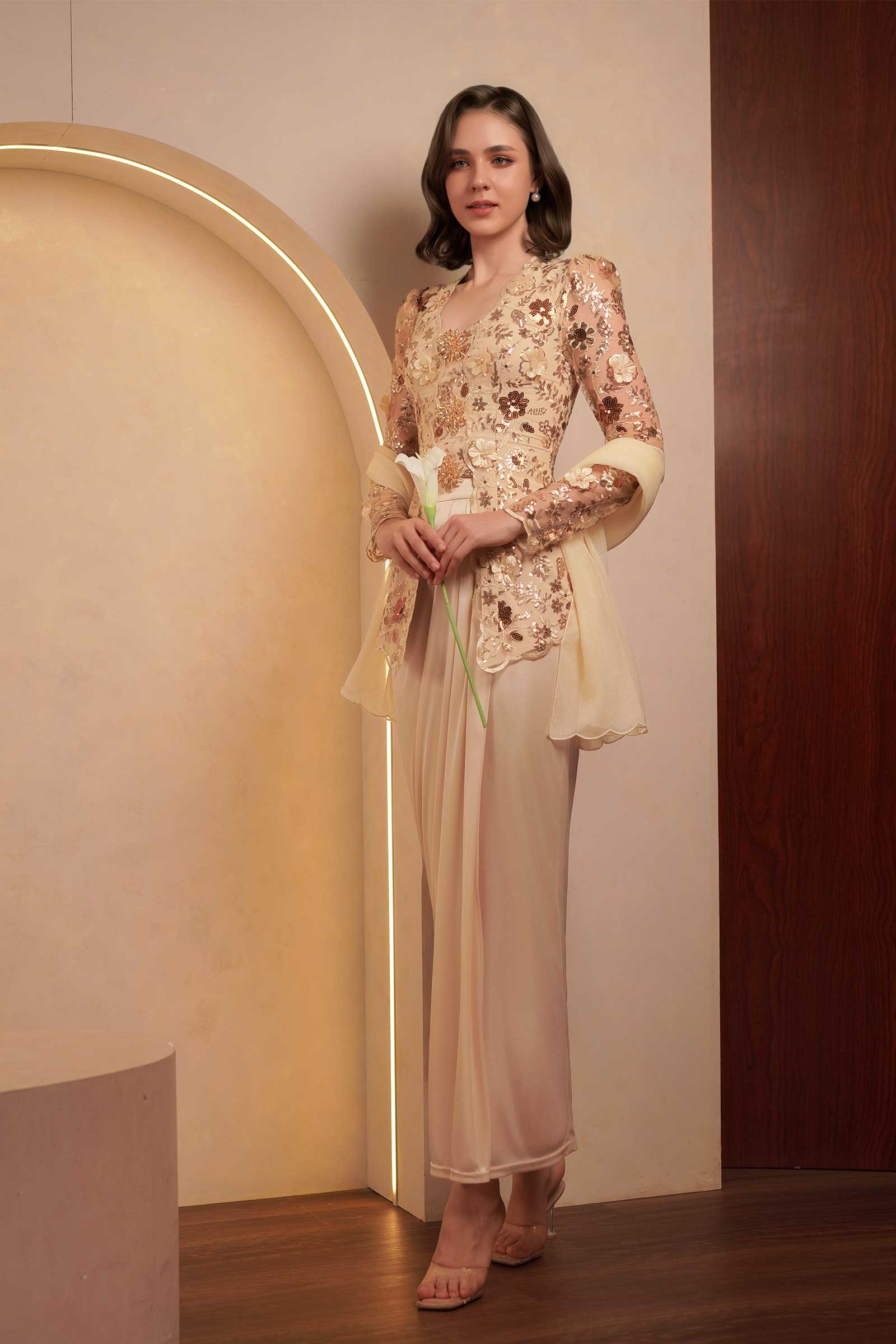 Sapphire Kebaya Top (Gold)