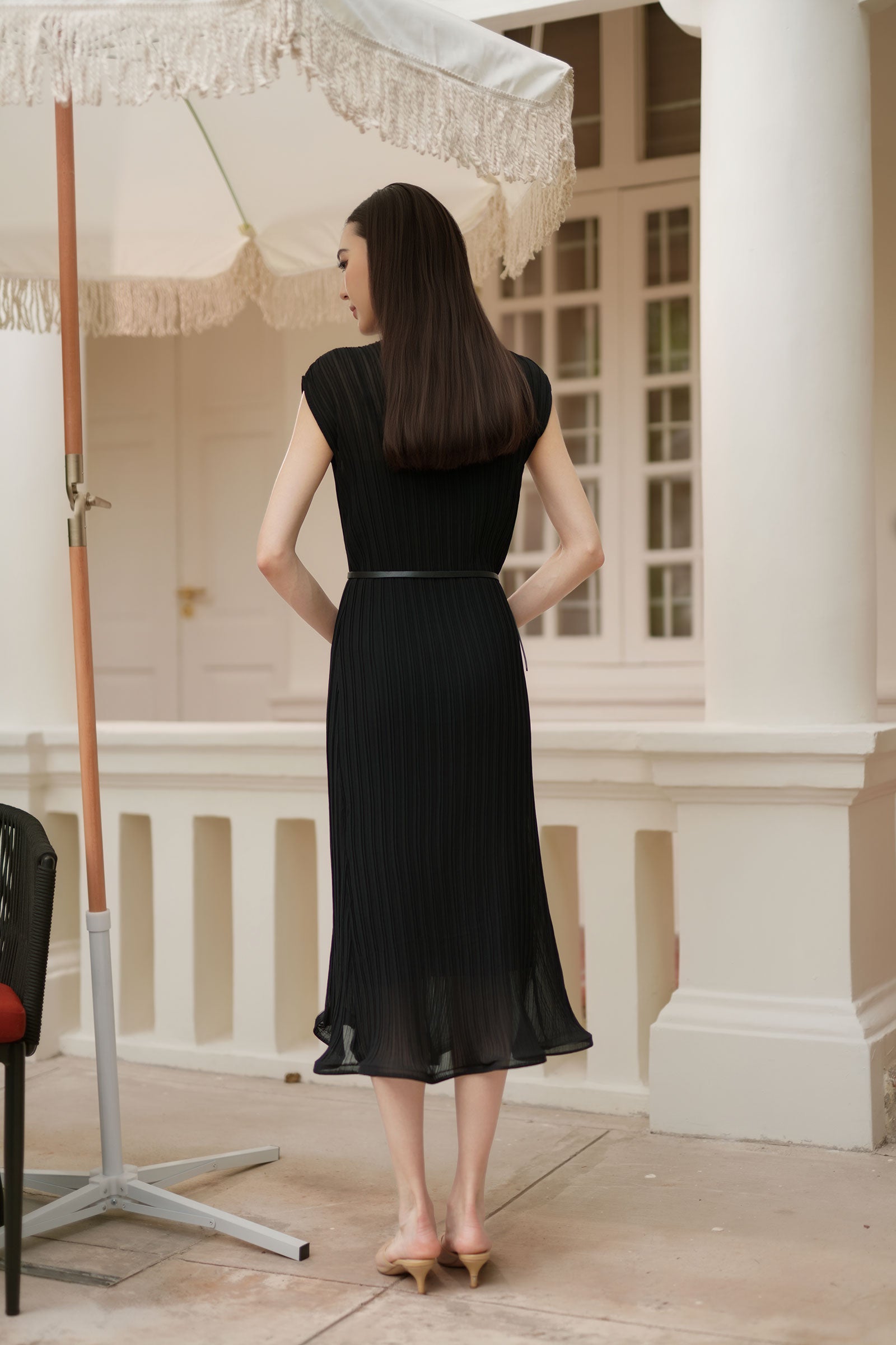 Éther Belted Dress (Black)