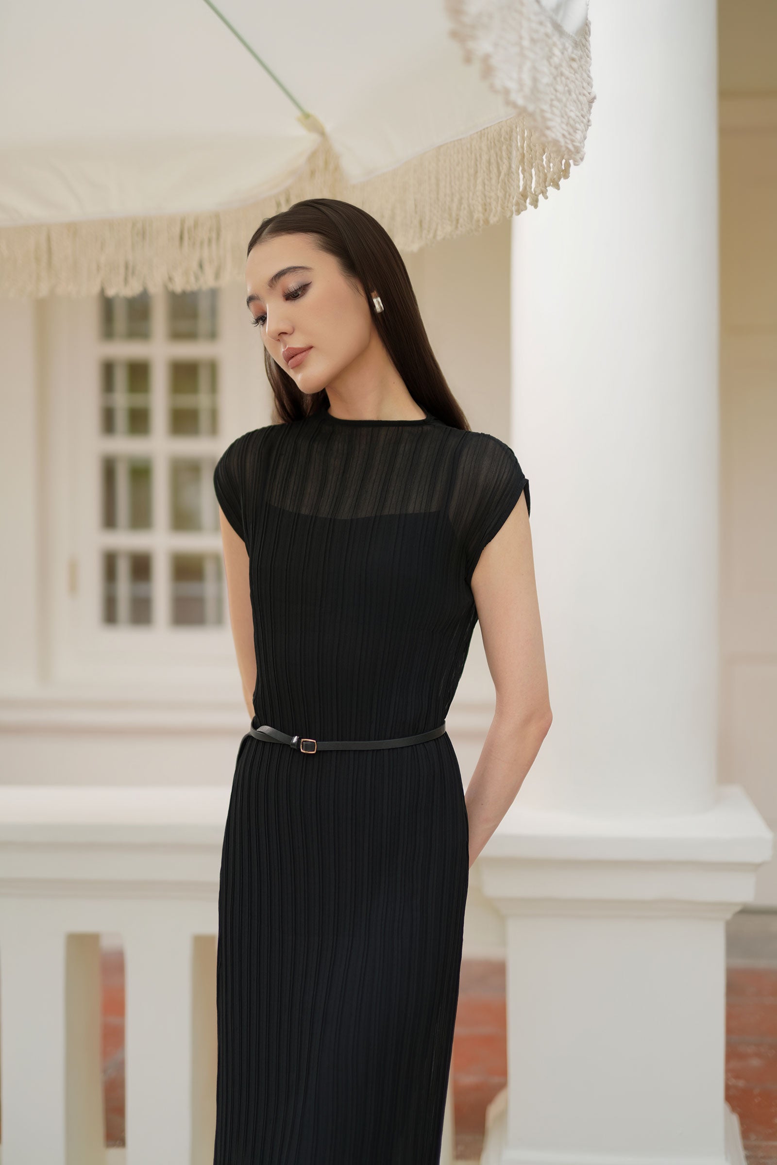 Éther Belted Dress (Black)