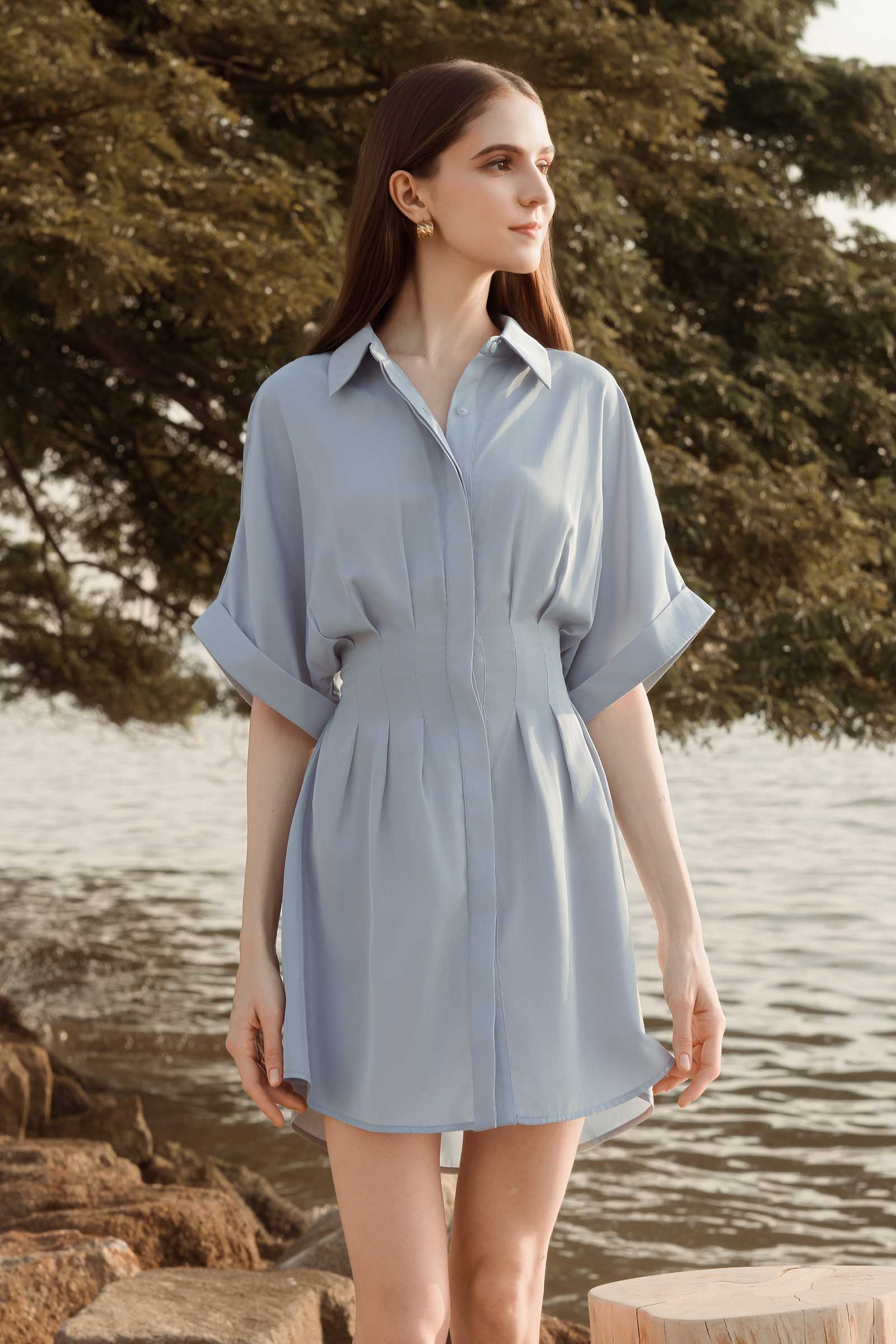 Delyra Shirtdress (Pale Blue)