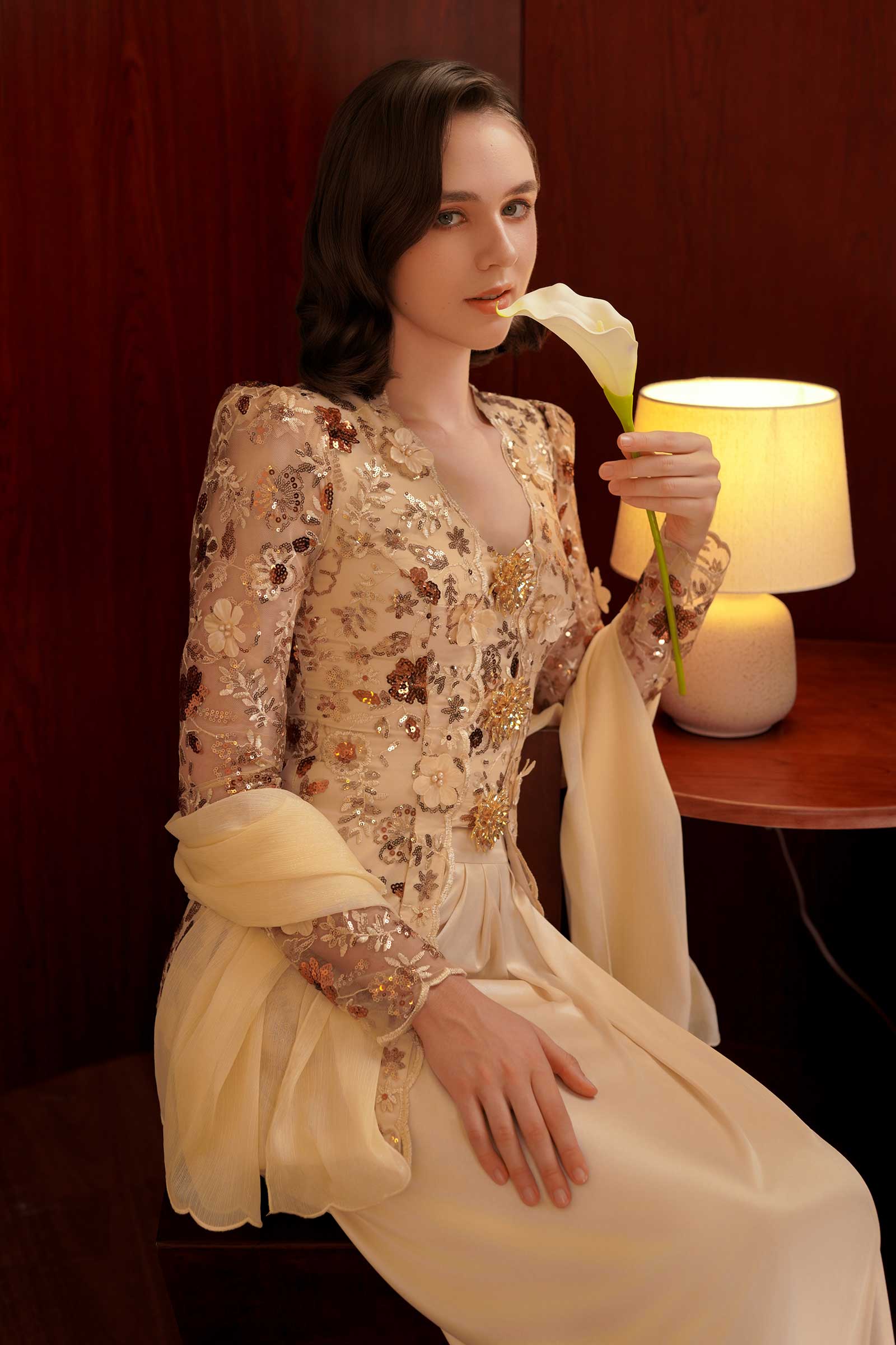 Sapphire Classic Kebaya Set (Gold)