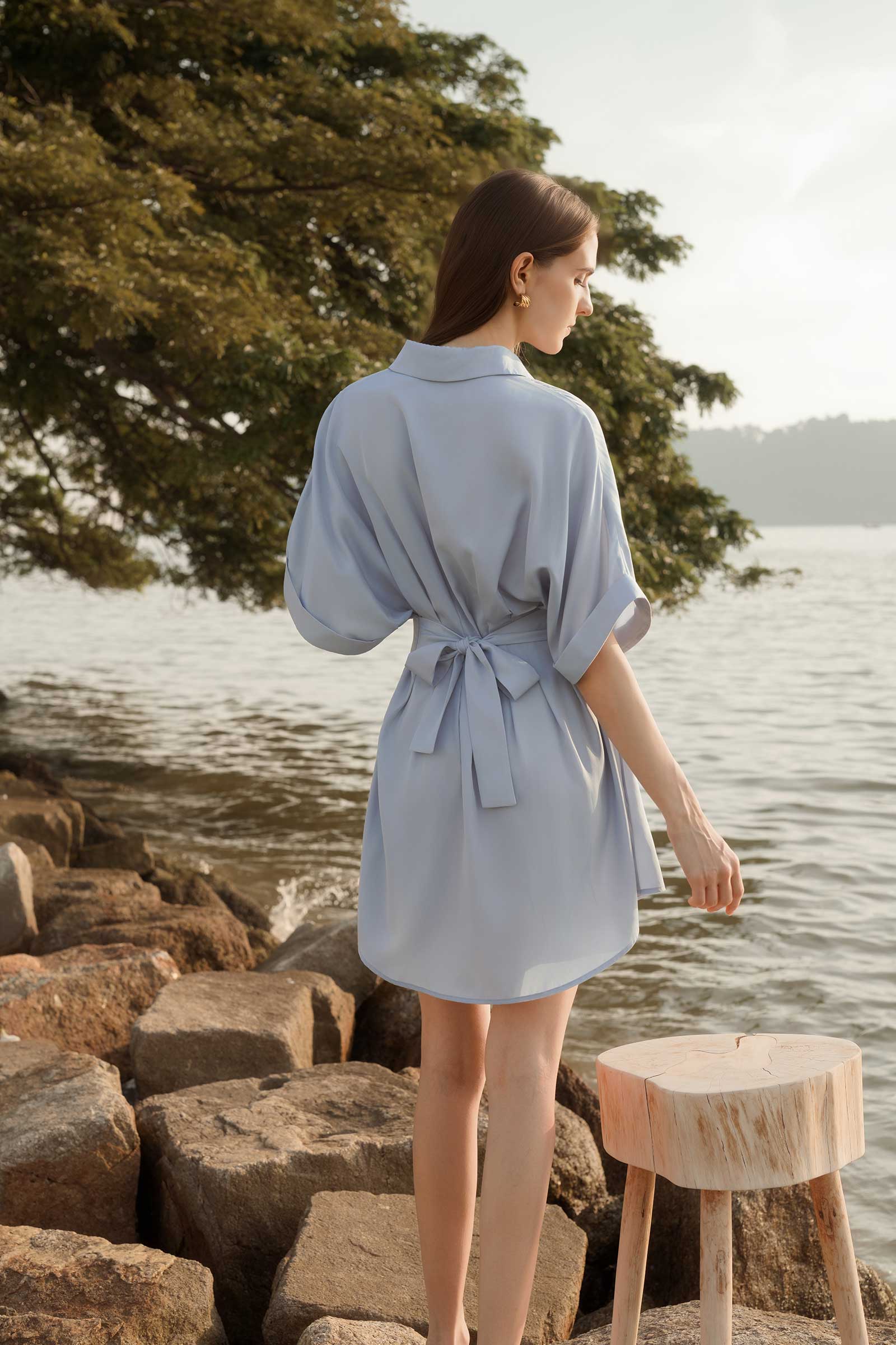 Delyra Shirtdress (Pale Blue)