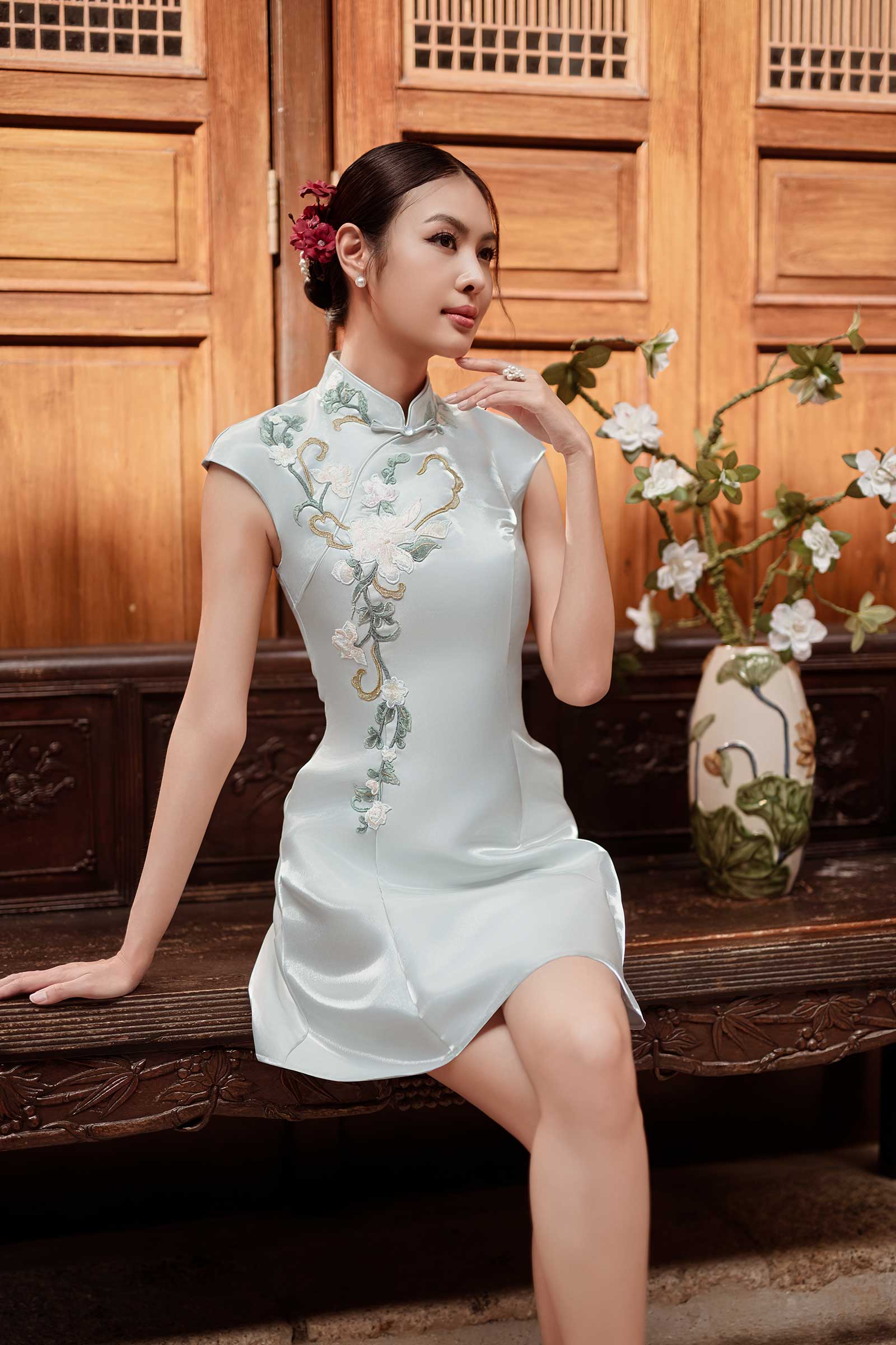 Xin Nee Bloom Qipao (Sage)