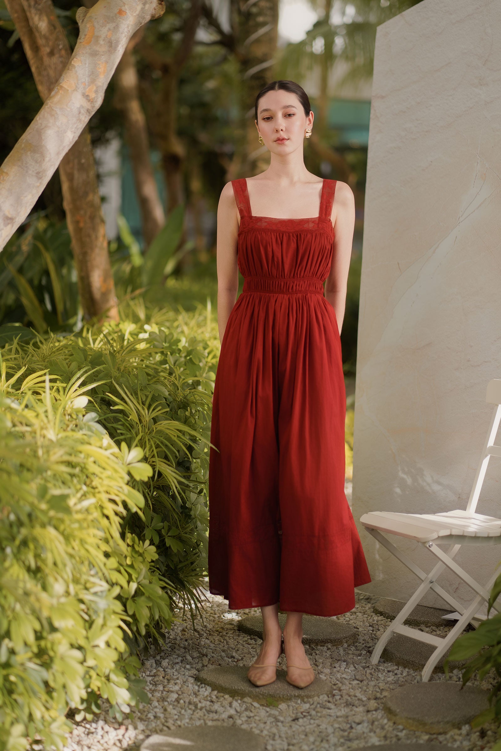 Delearis Dress (Maroon)