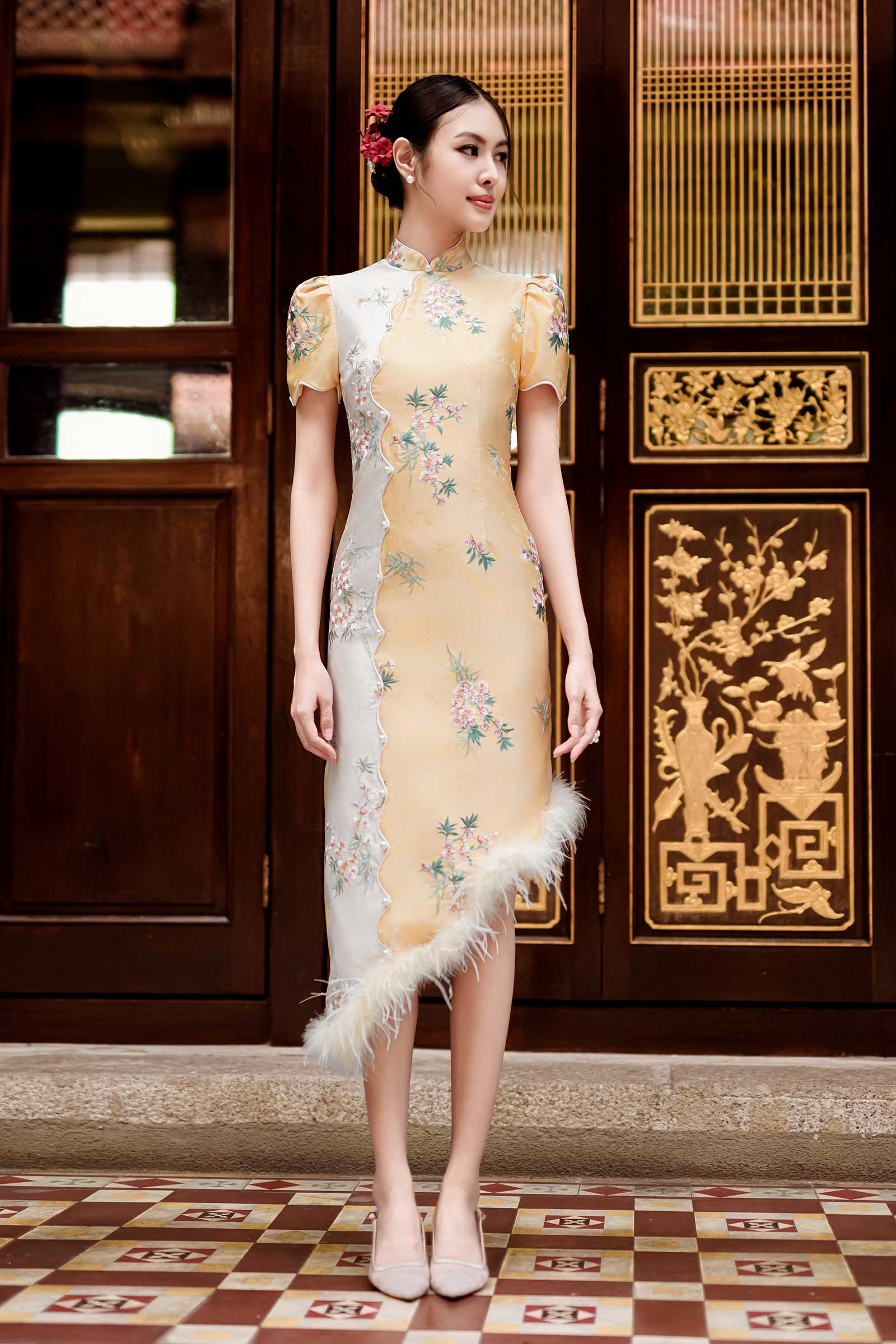 Aurielle Qipao (Gold Yellow)