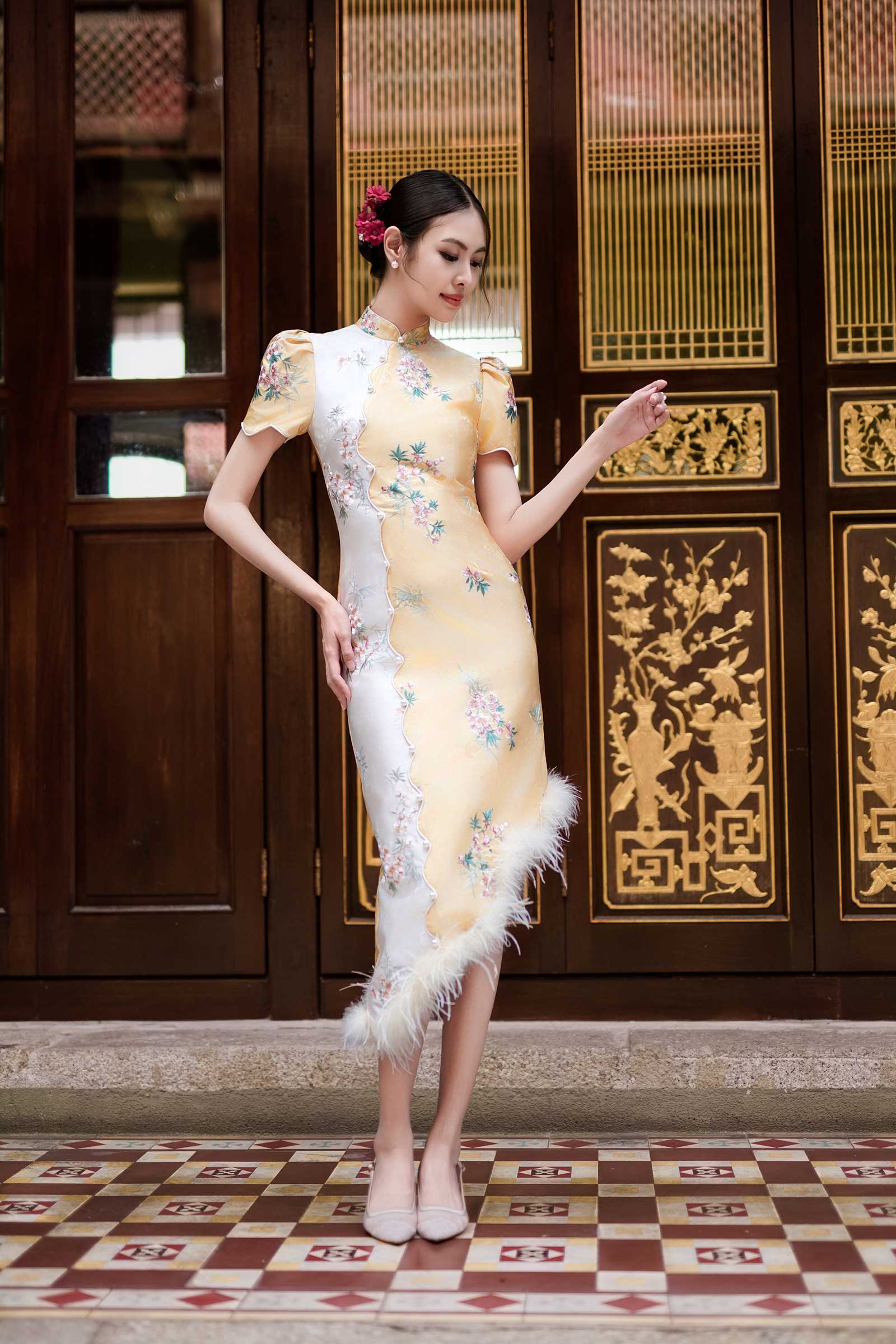 Aurielle Qipao (Gold Yellow)