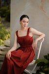 Delearis Dress (Maroon)
