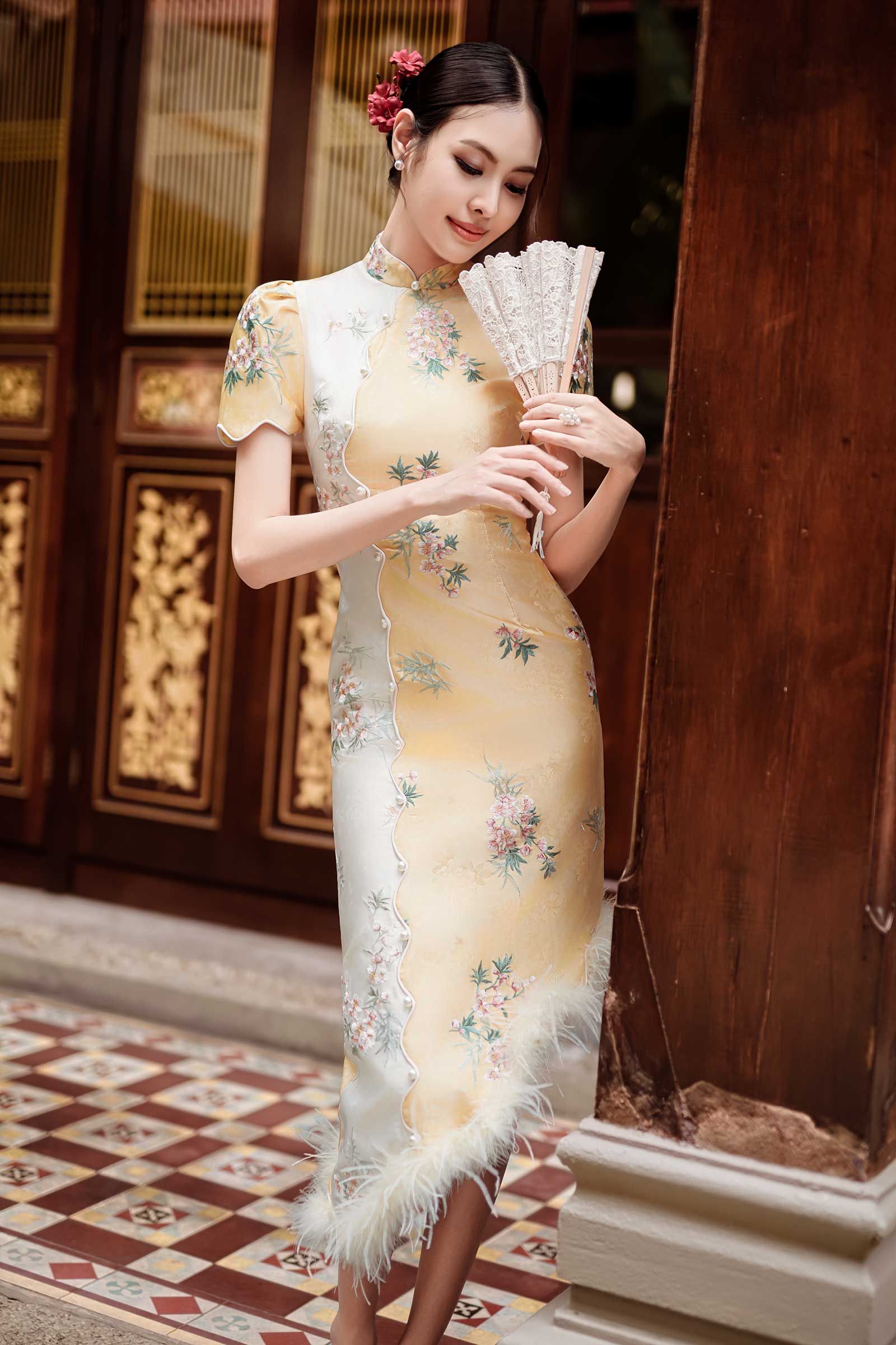 Aurielle Qipao (Gold Yellow)