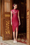 Peony Qipao (Maroon)