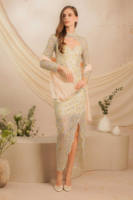 Eleanor Kebaya Dress Set (Baby Blue)