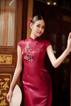 Peony Qipao (Maroon)