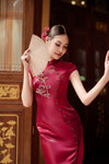 Peony Qipao (Maroon)