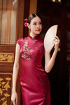 Peony Qipao (Maroon)