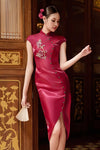 Peony Qipao (Maroon)