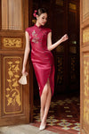 Peony Qipao (Maroon)