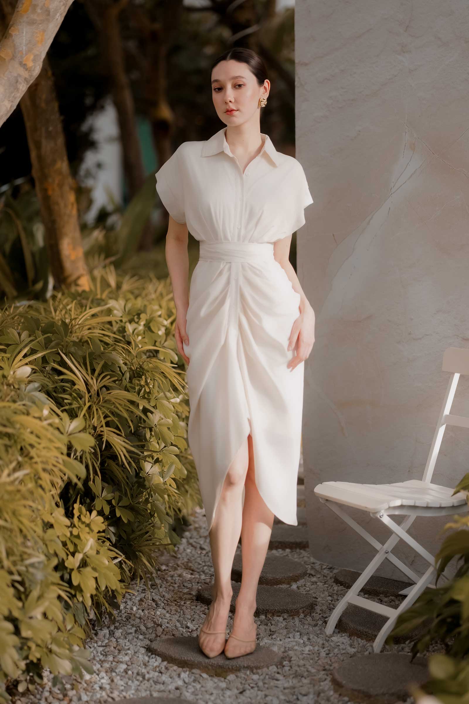 Delsince Shirt Dress (Cream)