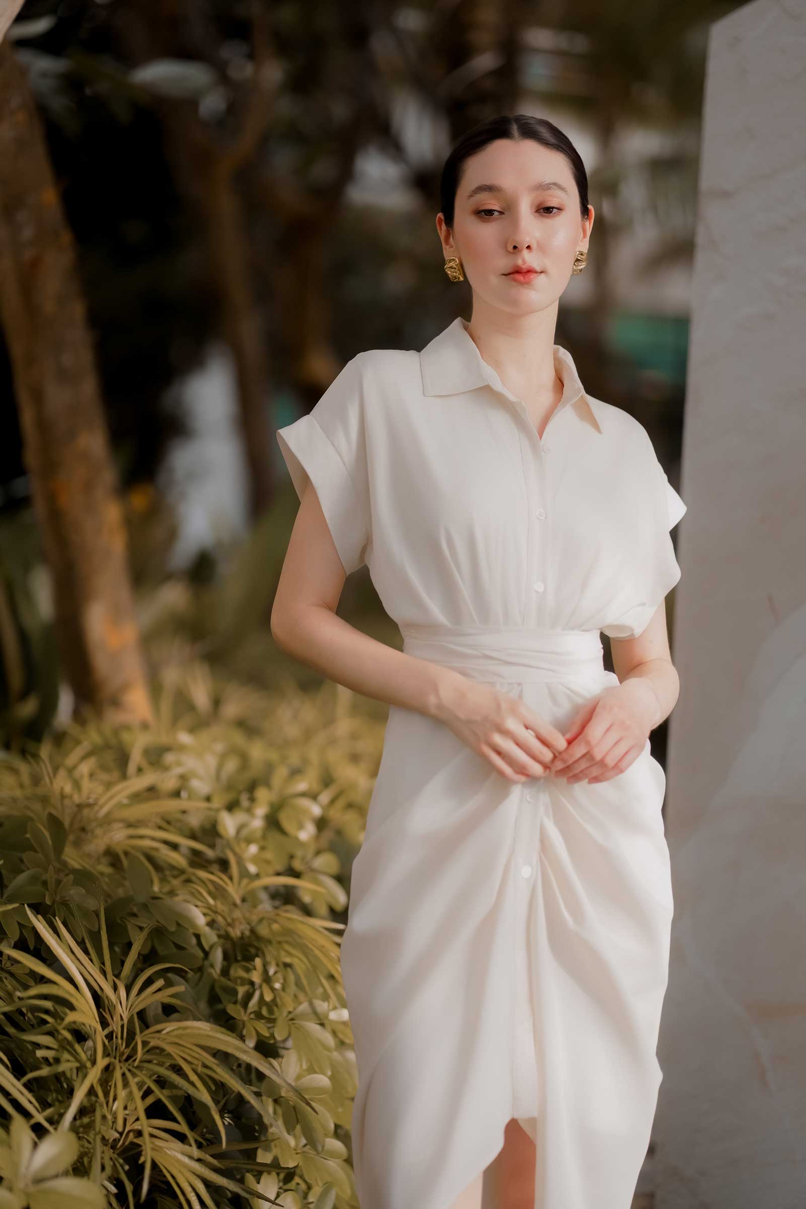 Delsince Shirt Dress (Cream)