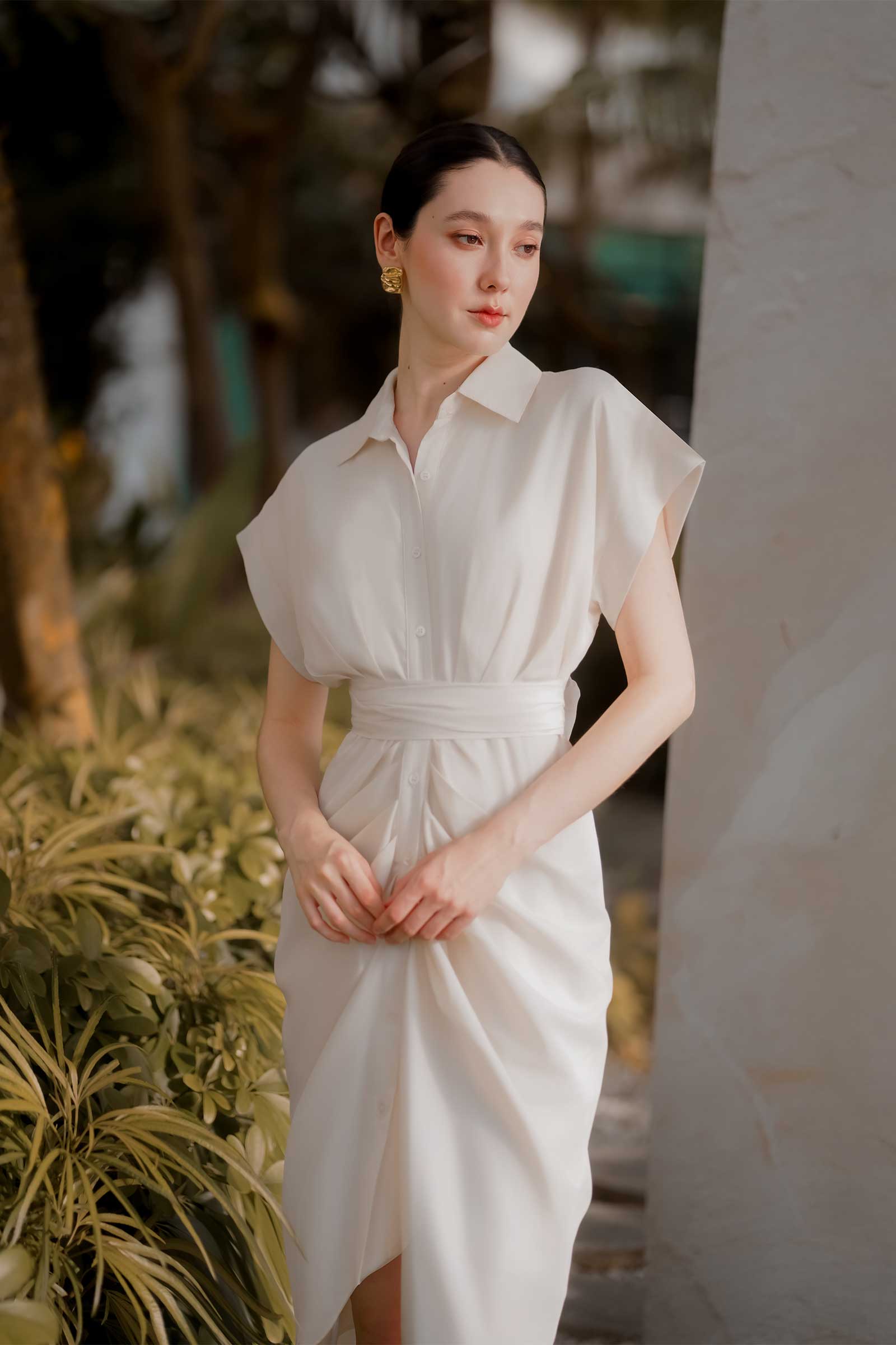 Delsince Shirt Dress (Cream)