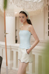 Clémence Linen Top (Baby Blue)