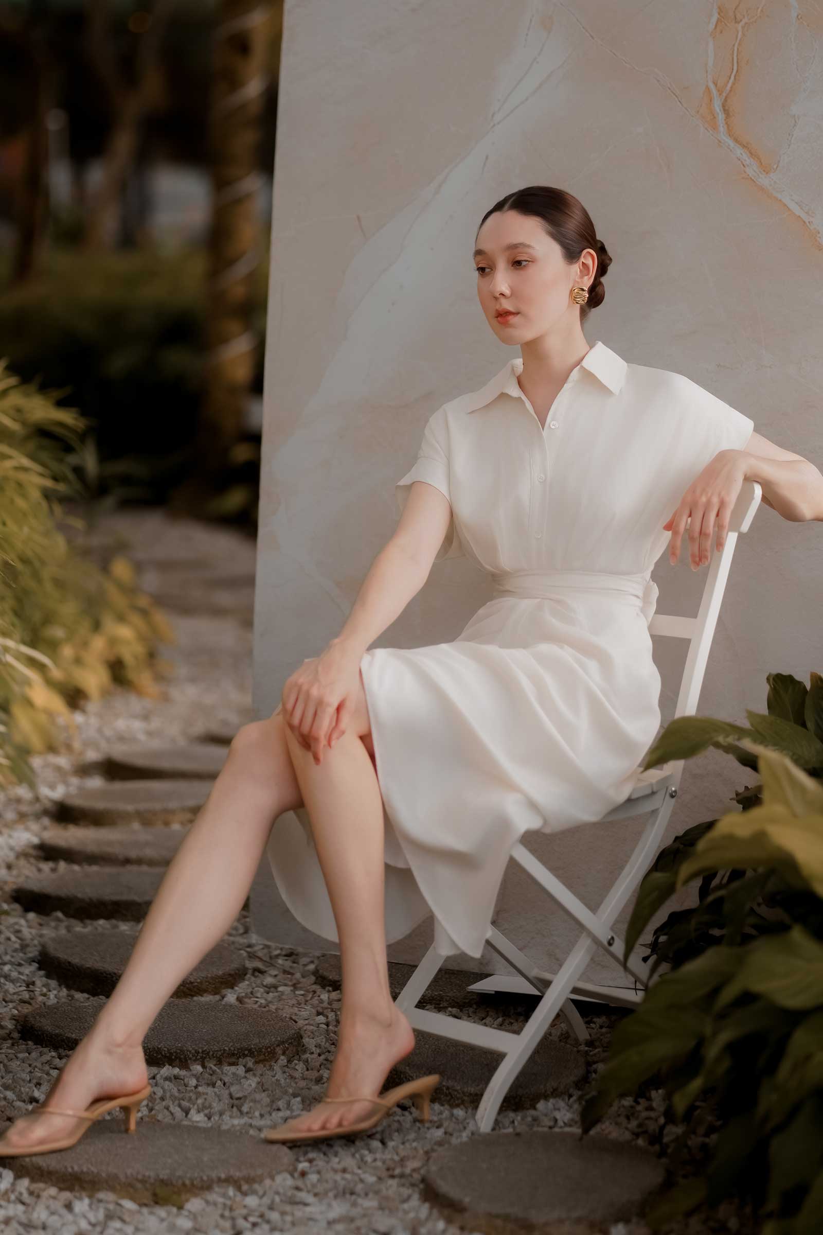 Delsince Shirt Dress (Cream)