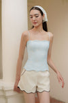 Clémence Linen Top (Baby Blue)
