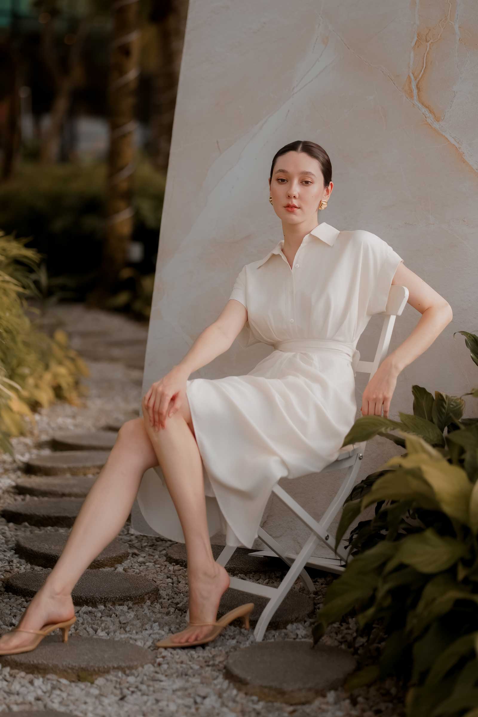 Delsince Shirt Dress (Cream)