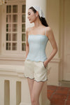 Clémence Linen Top (Baby Blue)