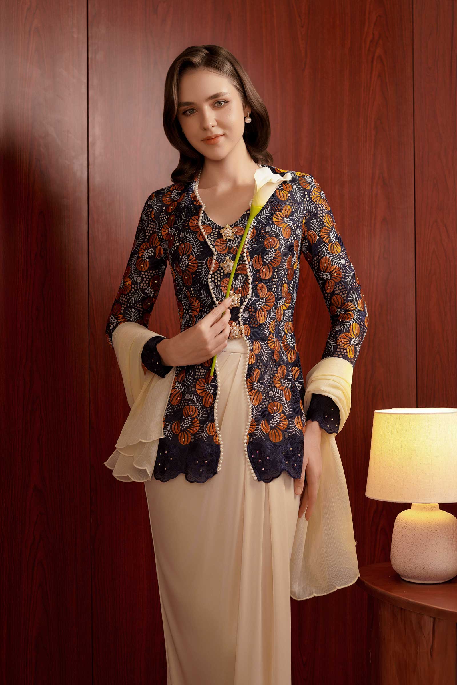 Kemboja Classic Kebaya Set (Black)