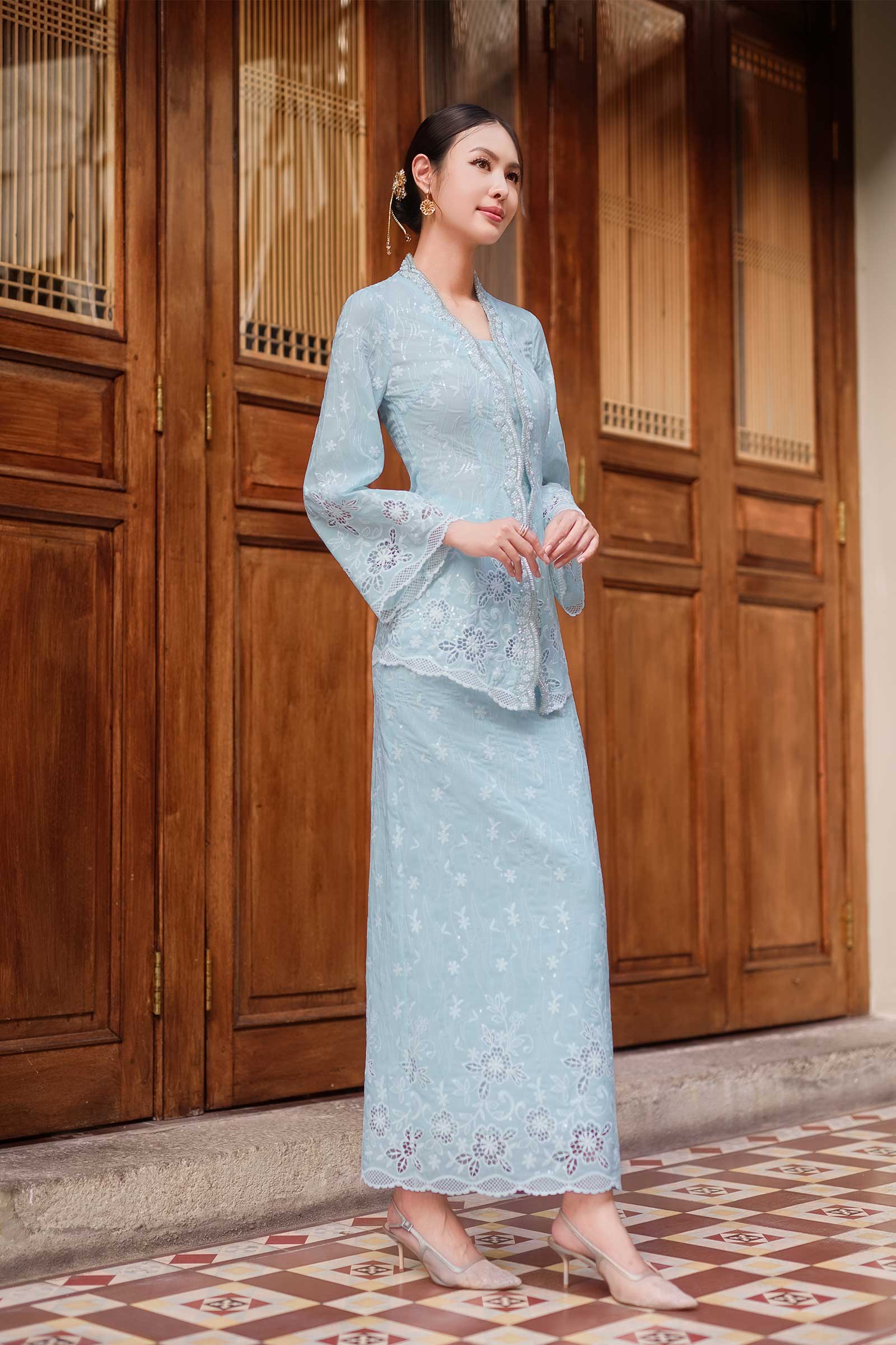 Sofea Kebaya Set (Baby Blue)