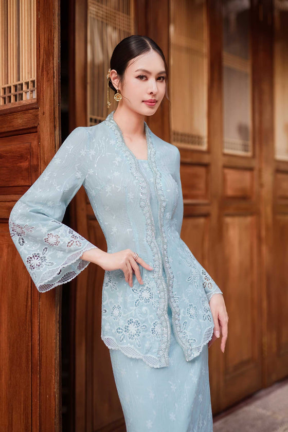 Sofea Kebaya Top (Baby Blue)