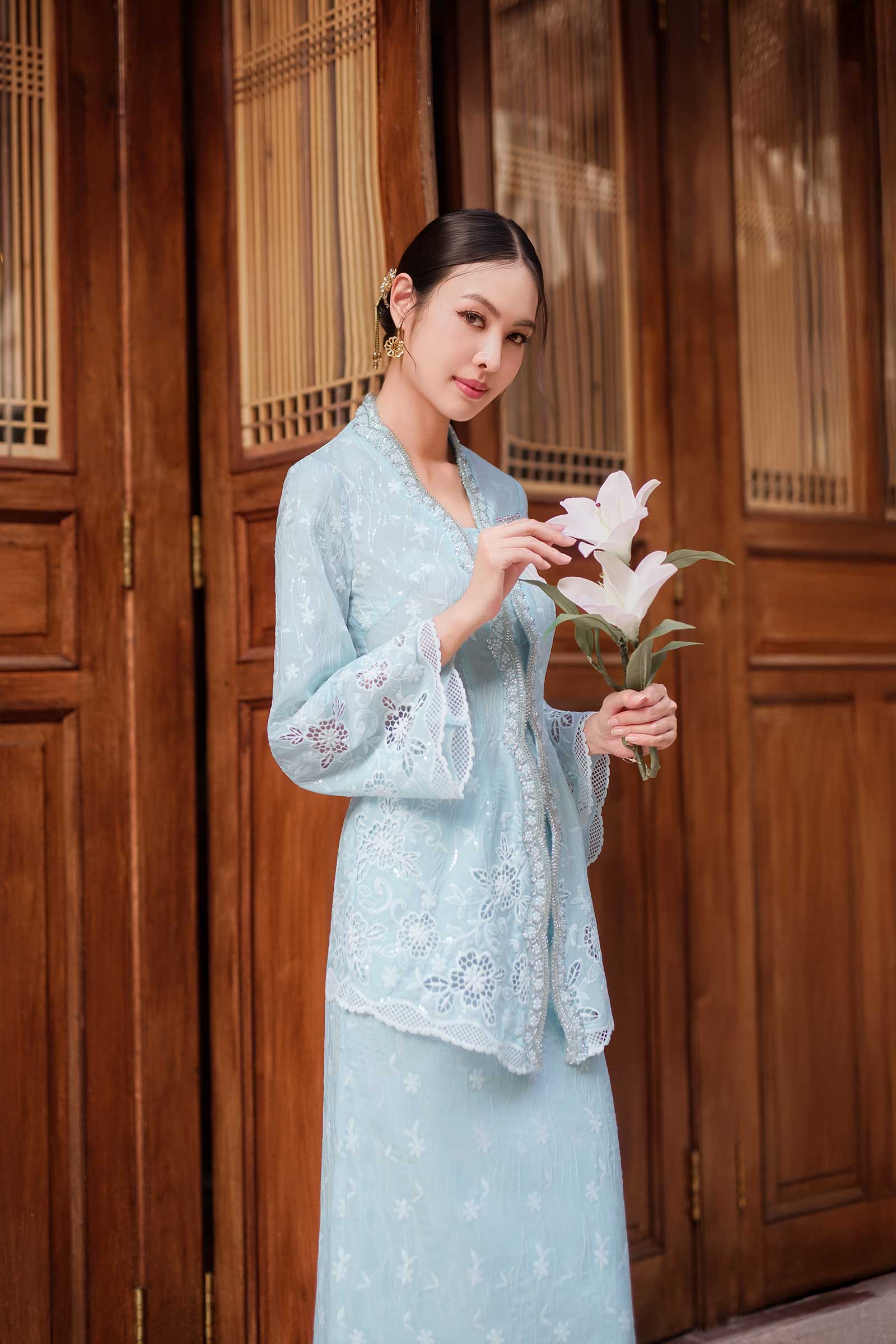 Sofea Kebaya Top (Mint Green)