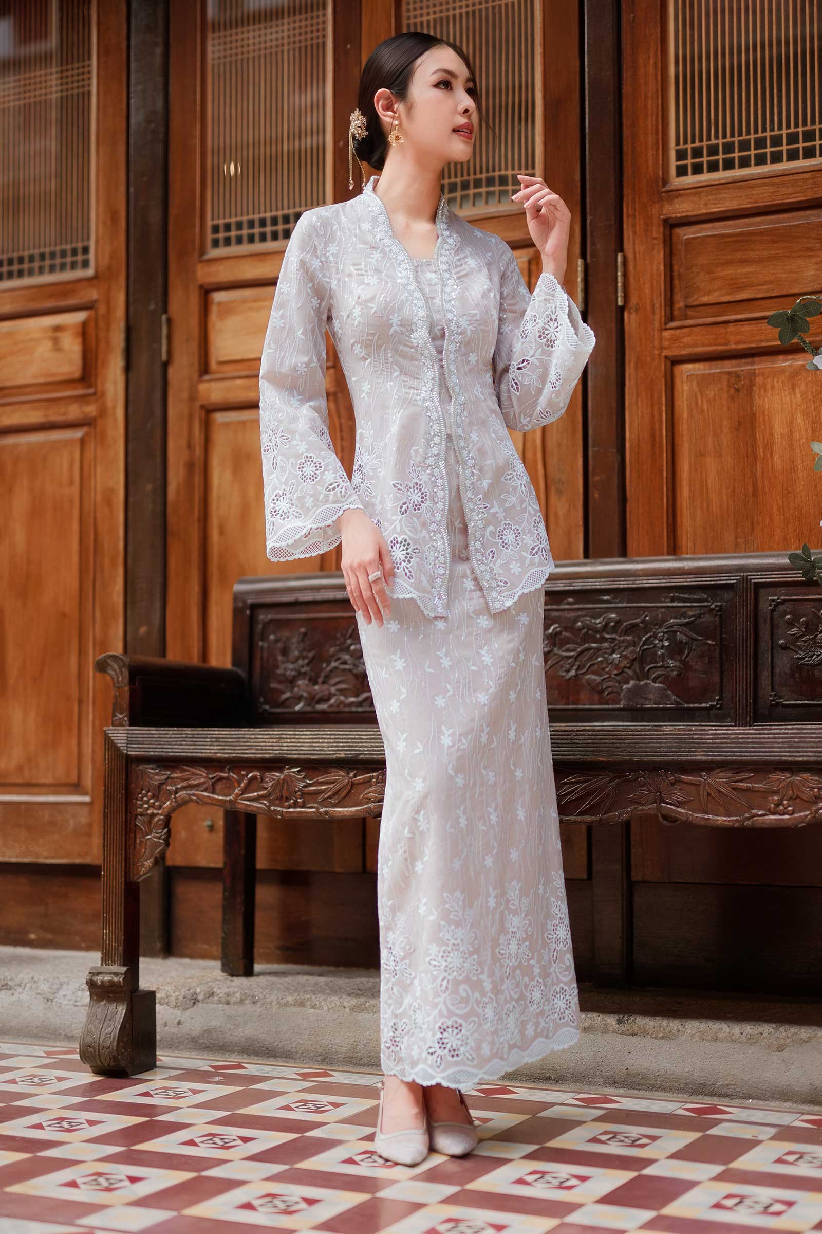 Sofea Kebaya Top (Beige)