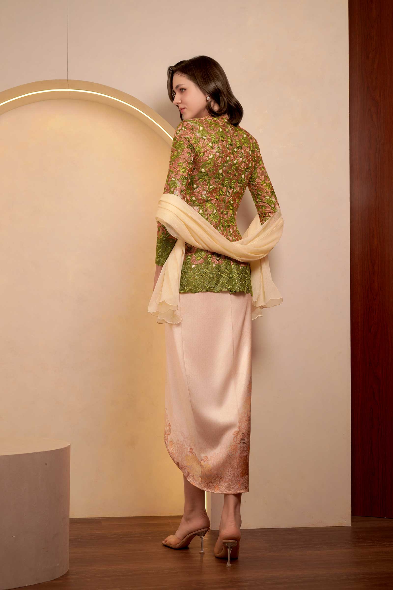 Olive Heirloom Kebaya Top