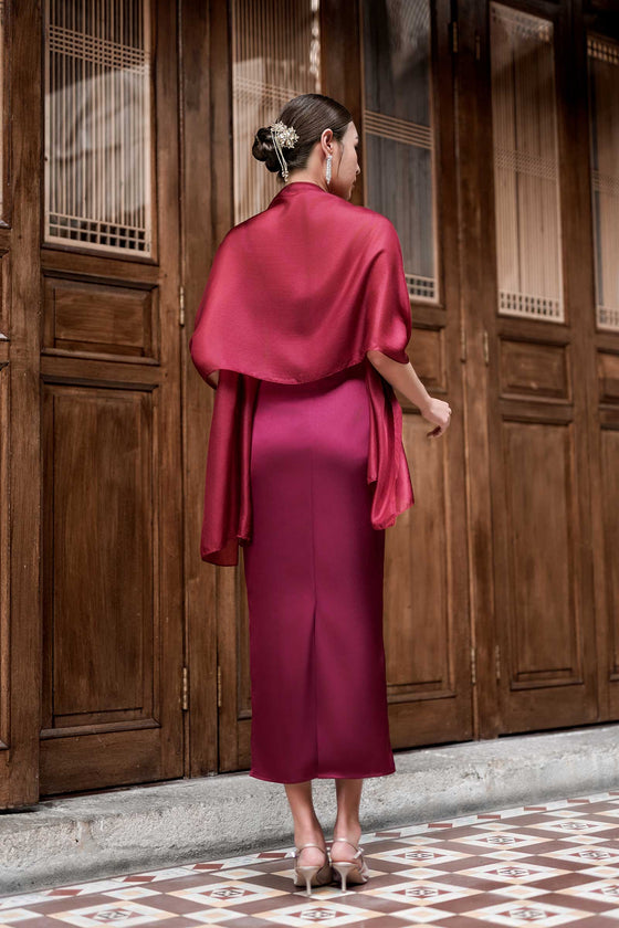 NEW Elaris Multiway Silk Cape (Red) (NON RETURNABLE)