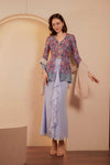 Velvet Demure Kebaya Set (Blue)
