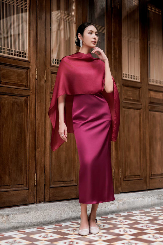 NEW Elaris Multiway Silk Cape (Red) (NON RETURNABLE)