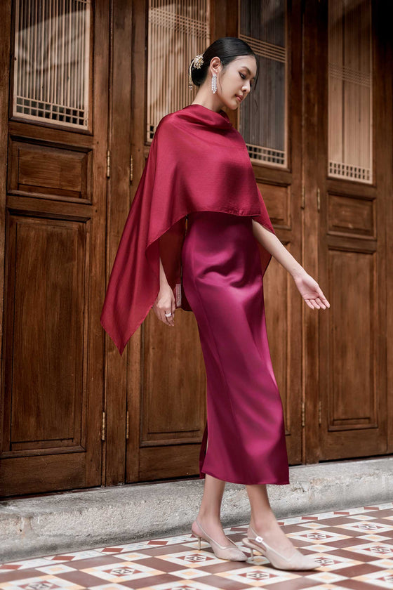 NEW Elaris Multiway Silk Cape (Red) (NON RETURNABLE)