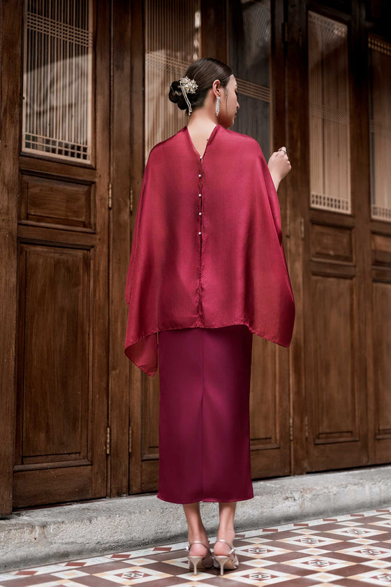 NEW Elaris Multiway Silk Cape (Red) (NON RETURNABLE)