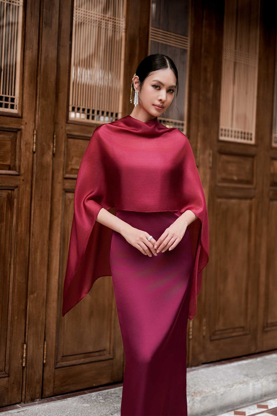 NEW Elaris Multiway Silk Cape (Red) (NON RETURNABLE)