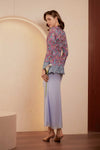Velvet Demure Kebaya Set (Blue)